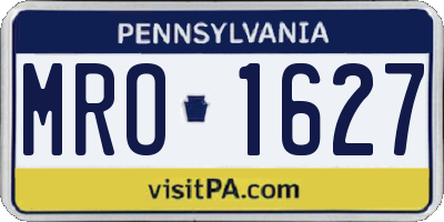 PA license plate MRO1627