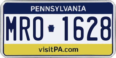 PA license plate MRO1628