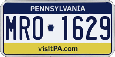 PA license plate MRO1629