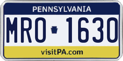 PA license plate MRO1630