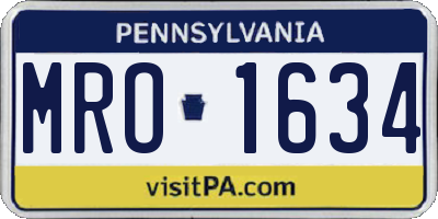 PA license plate MRO1634