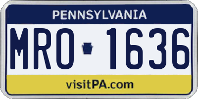 PA license plate MRO1636