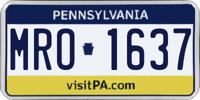 PA license plate MRO1637