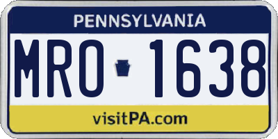 PA license plate MRO1638