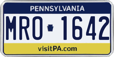 PA license plate MRO1642