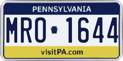 PA license plate MRO1644