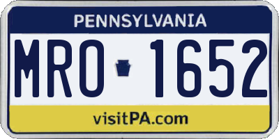 PA license plate MRO1652