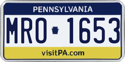 PA license plate MRO1653
