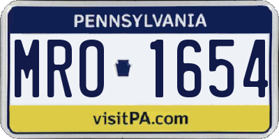 PA license plate MRO1654