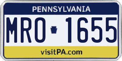 PA license plate MRO1655