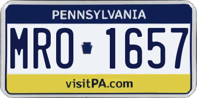 PA license plate MRO1657