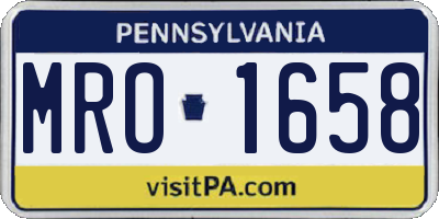 PA license plate MRO1658
