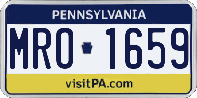 PA license plate MRO1659