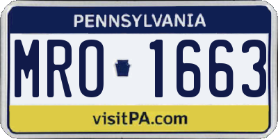 PA license plate MRO1663