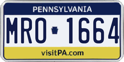 PA license plate MRO1664