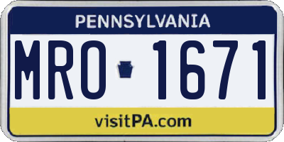 PA license plate MRO1671