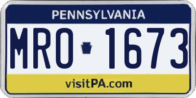 PA license plate MRO1673