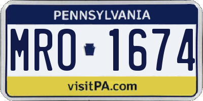 PA license plate MRO1674