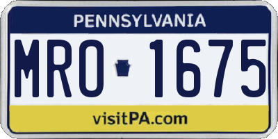 PA license plate MRO1675