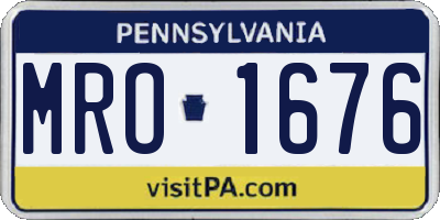 PA license plate MRO1676