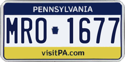 PA license plate MRO1677