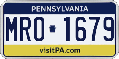 PA license plate MRO1679