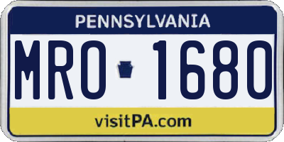 PA license plate MRO1680