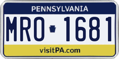 PA license plate MRO1681