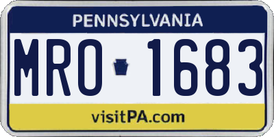 PA license plate MRO1683