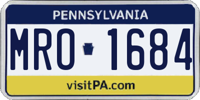 PA license plate MRO1684