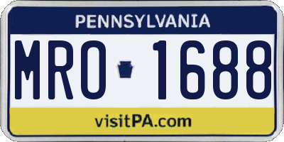 PA license plate MRO1688