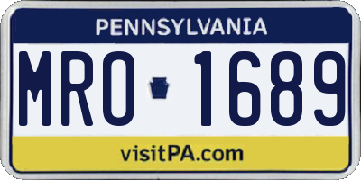 PA license plate MRO1689