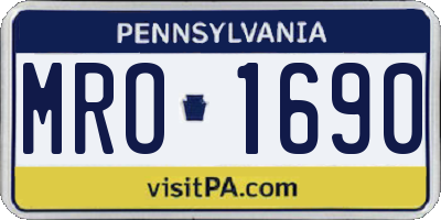 PA license plate MRO1690
