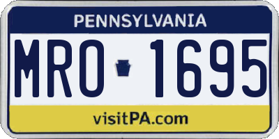 PA license plate MRO1695