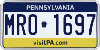 PA license plate MRO1697