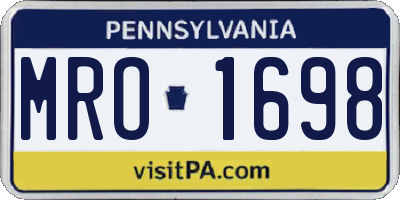 PA license plate MRO1698