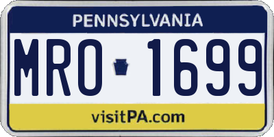 PA license plate MRO1699