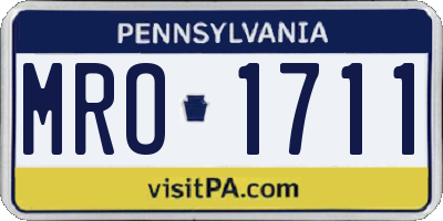 PA license plate MRO1711