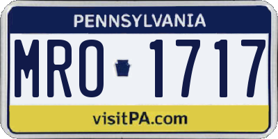 PA license plate MRO1717