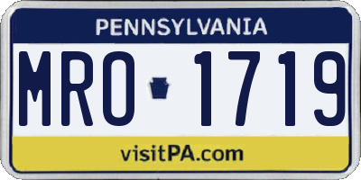 PA license plate MRO1719