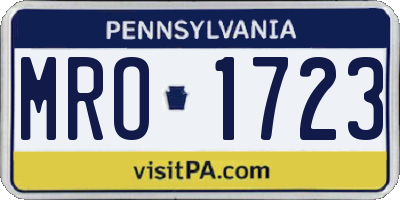 PA license plate MRO1723