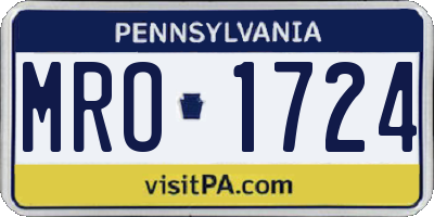 PA license plate MRO1724