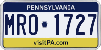 PA license plate MRO1727