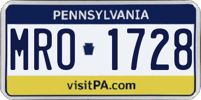 PA license plate MRO1728