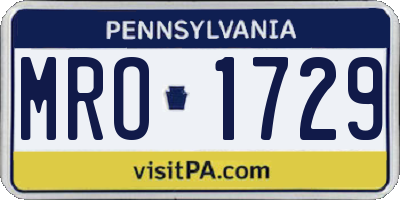 PA license plate MRO1729