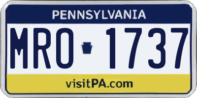 PA license plate MRO1737