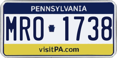 PA license plate MRO1738