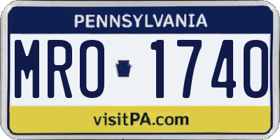 PA license plate MRO1740