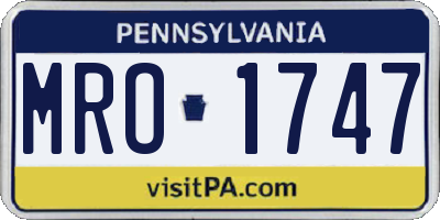 PA license plate MRO1747