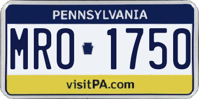 PA license plate MRO1750